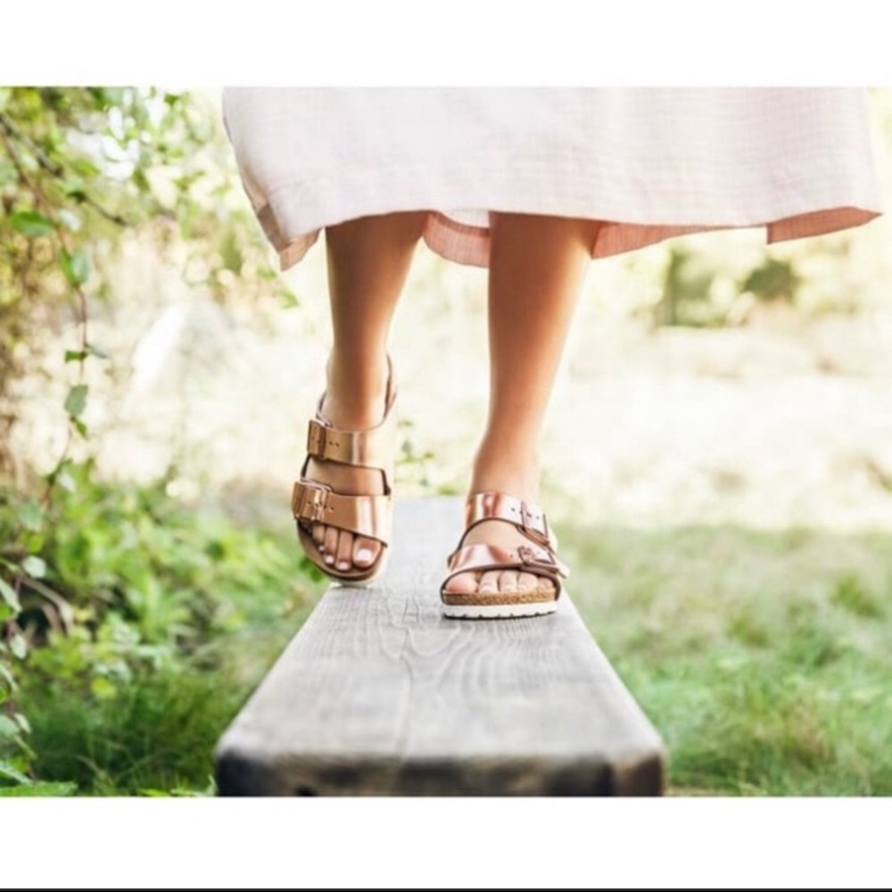 Birkenstock Arizona Soft Footbed Sandal Rose Gold - Picture 3 of 13